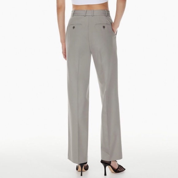 Aritzia Babaton Agency Trouser Pant City Wool High Waist Straight Leg Gray 2 - Picture 2 of 10